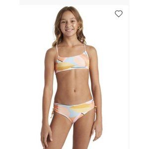 Billabong Girl's Warm Days Retro Print Crop Bikini Set NWT Size 14